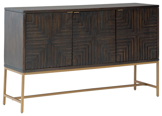 Elinmore - Accent Cabinet - Brown / Gold Finish