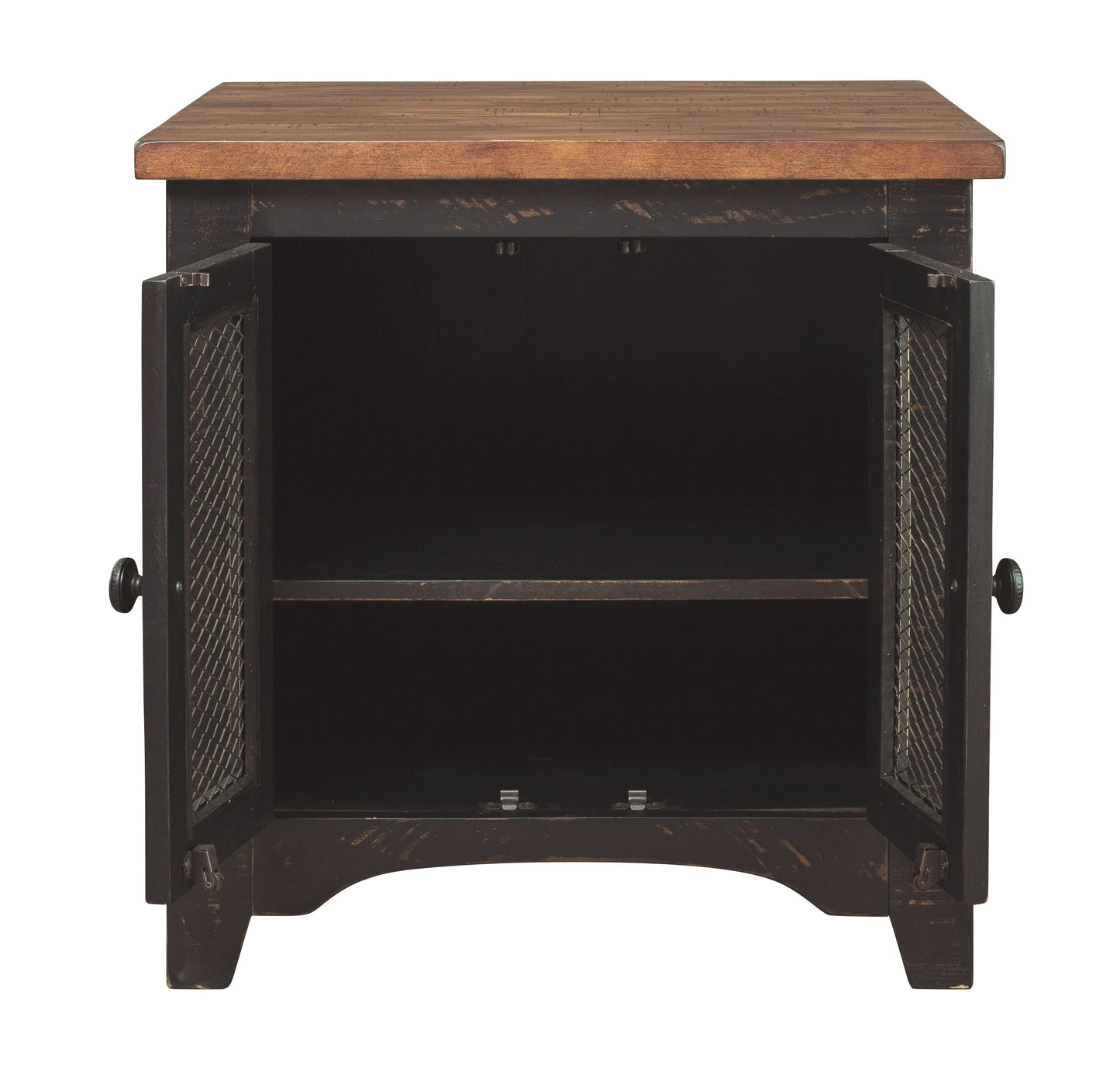 Valebeck - Rectangular End Table - Black / Brown