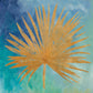 Framed Small - Teal Gold Leaf Palm I By Patricia Pinto - Blue