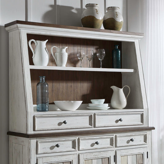 River Place - Angled Server Hutch - White