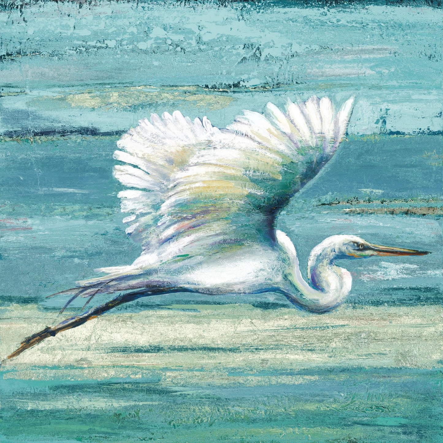 Framed - Great Egret I By Patricia Pinto 54 X 54
