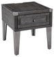 Todoe - Rectangular End Table - Dark Gray