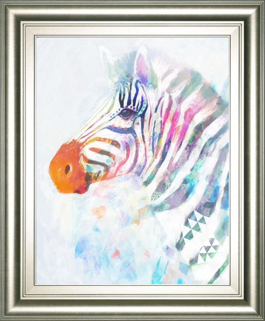 22x26 Fluorescent Zebra I By Victoria Borges - Orange