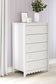Hallityn - Five Drawer Chest - White