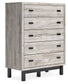 Vessalli - Five Drawer Wide Chest - Black / Gray