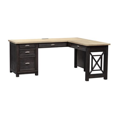 Heatherbrook - L Shaped Desk Set - Black