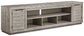 Naydell - XL TV Stand w/Fireplace Option - Gray