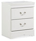 Anarasia - Two Drawer Night Stand - White