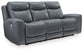 Mindanao - 2 Pc. - Power Reclining Sofa, Power Reclining Loveseat with Console - Steel