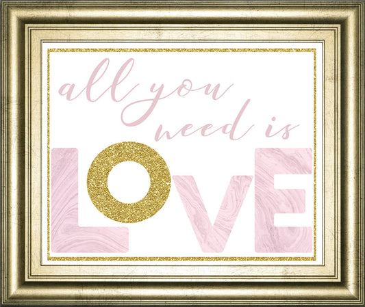 22x26 All You Need is Love By Amanda Murray - Pink