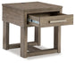 Loyaska - Rectangular End Table - Grayish Brown