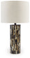 Ellford - Poly Table Lamp - Black / Brown / Cream